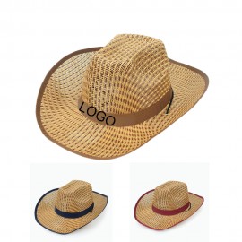 Custom Custom Straw Cowboy Hat w/Adjustable Strap 15"x11"