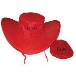 Logo Printed Foldable Cowboy Hat With Pouch