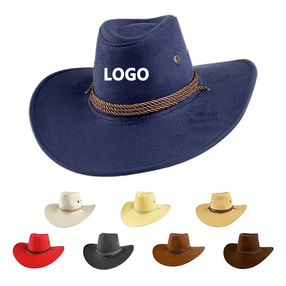 Branded Western Cowboy Hat with Wide Brim Branded Western Cowboy Hat with Wide Brim