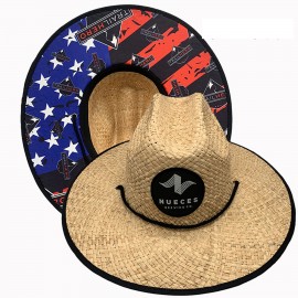 Custom Custom Patterns Wide Brim Lifeguard Straw Hat  Custom Custom Patterns Wide Brim Lifeguard Straw Hat