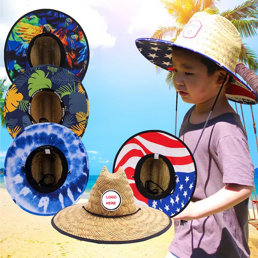 Custom Floral Straw Sun Hat