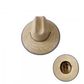 Branded Straw Lifeguard Hat with Woven Patch