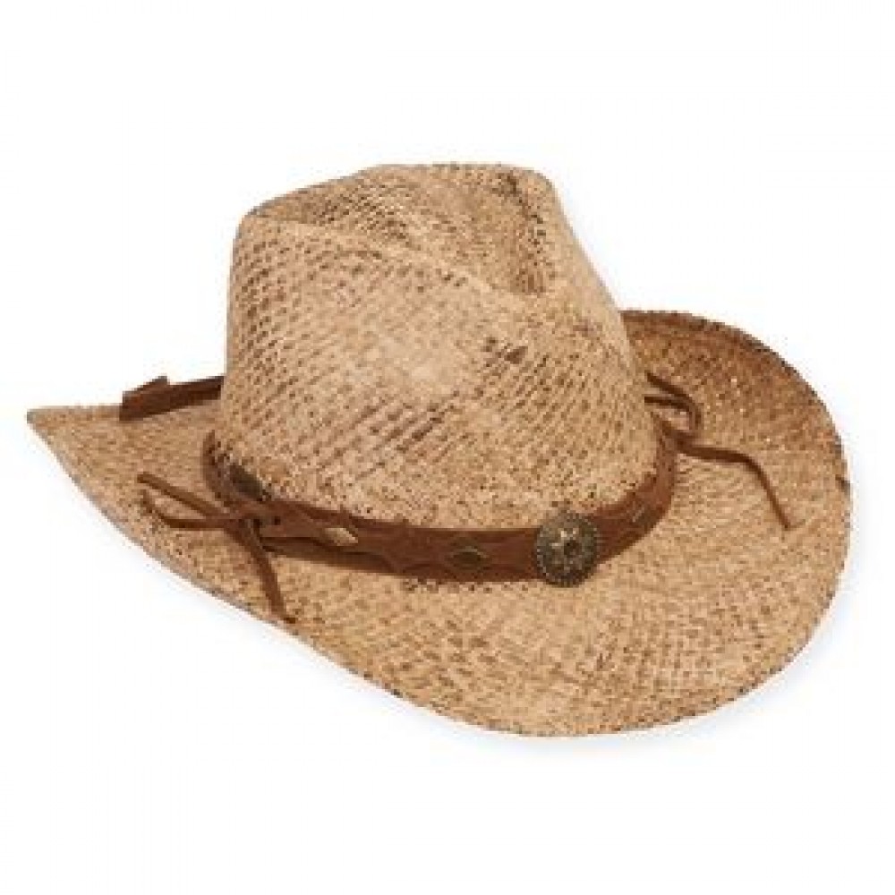 Branded Sun 'N' Sand Western w/Antique Studs Hat Branded Sun 'N' Sand Western w/Antique Studs Hat