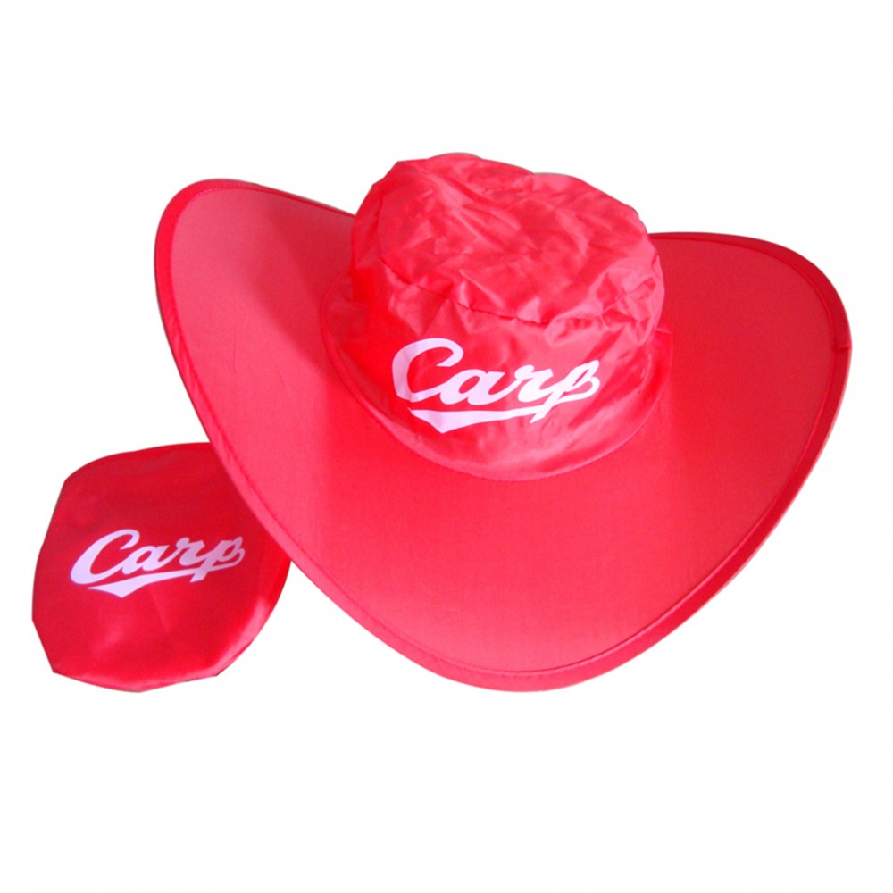 Logo Printed Collapsible Cowboy Hat With Storage Pouch