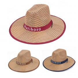 Customized Custom Summer Wide Brim Cowboy Straw Hat