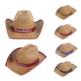 Branded Natural Cowboy Straw Hat
