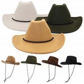 Branded Black Felt Adjustable Cowboy Hats