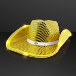 Promotional Shiny Gold Cowboy Hat with White Band - Domestic Print