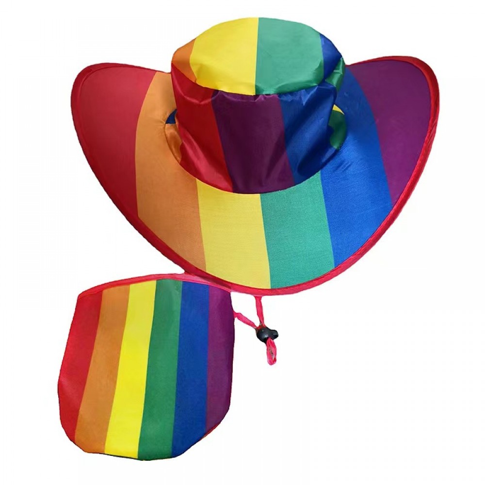 Logo Printed Outdoor Foldable Cowboy Hat with Pouch