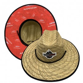 Custom Under Brim Lifeguard-Style Hat w/Woven Patch  Custom Under Brim Lifeguard-Style Hat w/Woven Patch