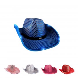 Promotional Shiny Cowboy Hat With Led Light Brim