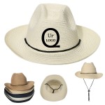 Logo Printed Summer Unisex Cowboy Straw Hat