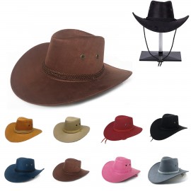 Logo Printed Faux Felt Western Cowboy Hat