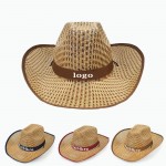 Personalized Curved Straw Cowboy Visor Hat