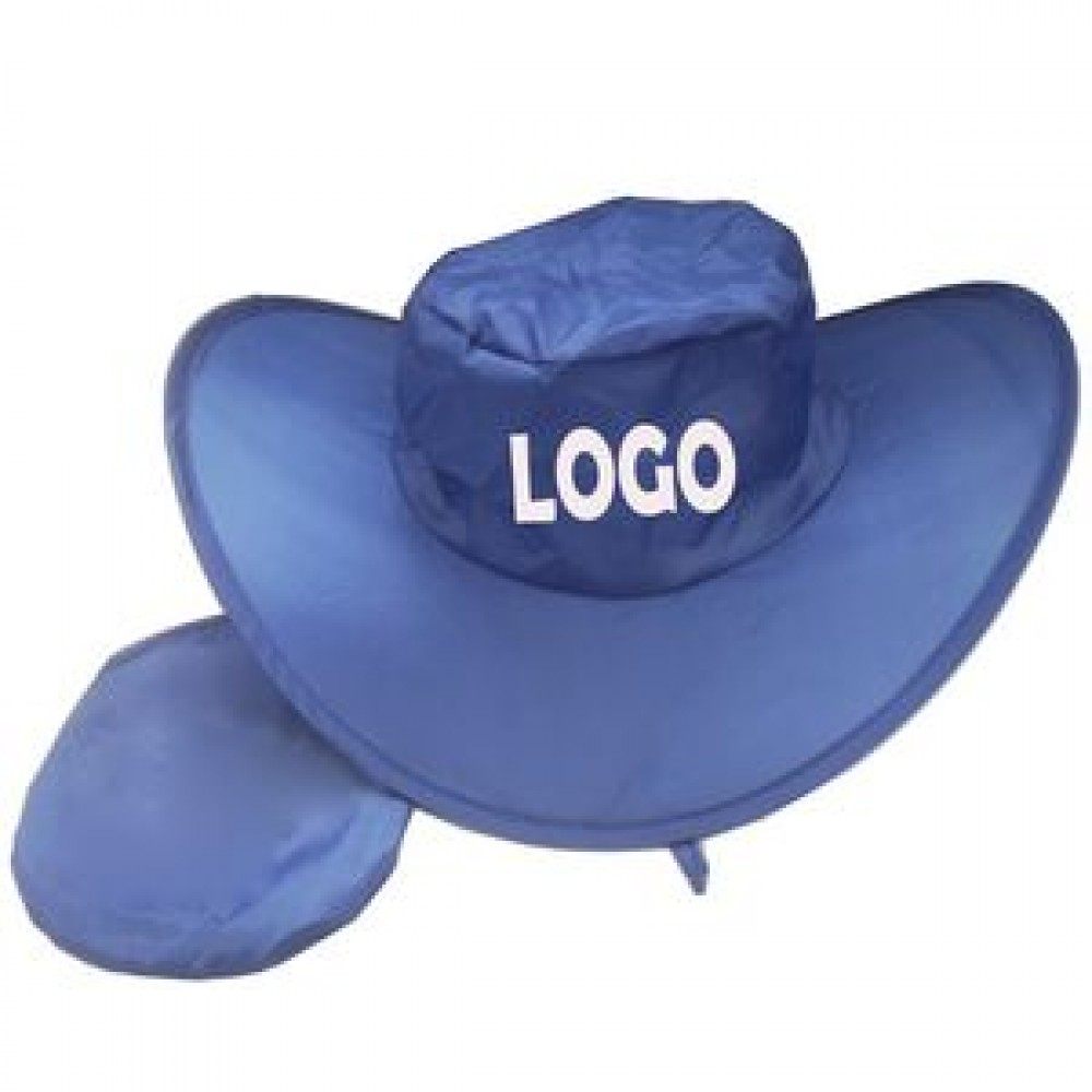 Logo Printed Foldable Cowboy Hat W/Pouch