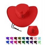 Logo Printed Polyester Foldable Cowboy Hat With Pouch