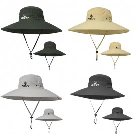 Logo Printed Super Wide Brim Bucket Hat  Logo Printed Super Wide Brim Bucket Hat
