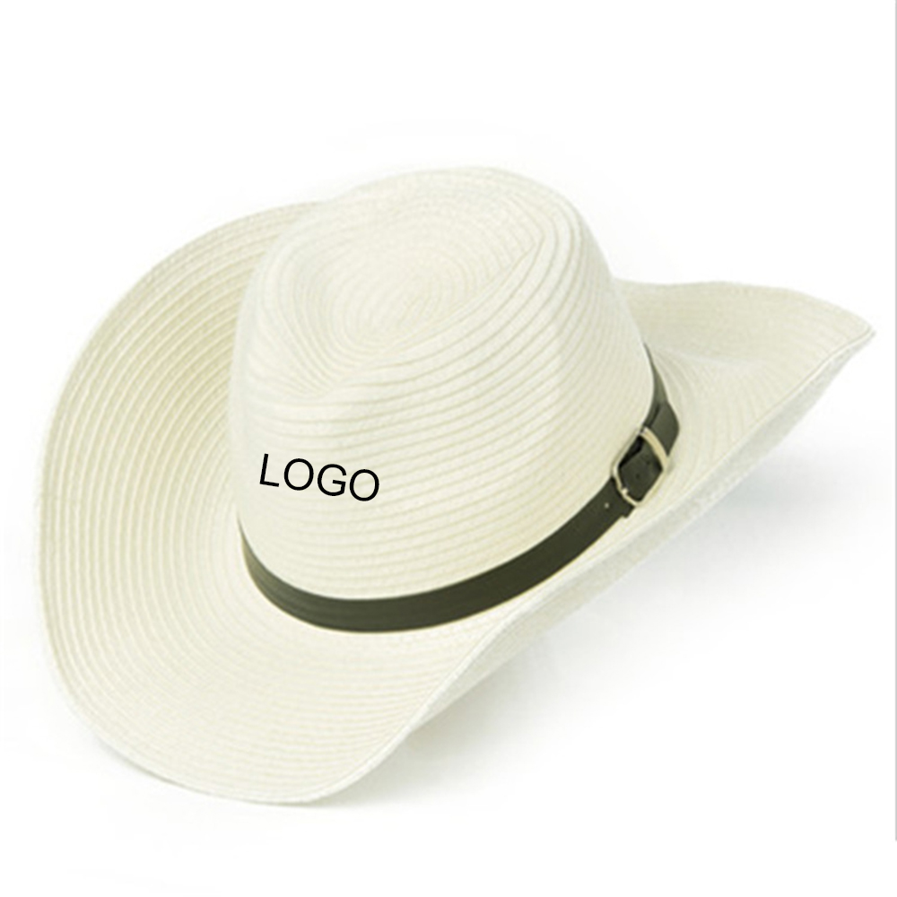 Logo Printed Straw Cowboy Hat