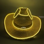 Logo Printed Litgt-Up Cowboy Straw Hat