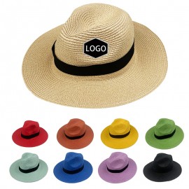 Customized Folding Roll up Hat Wide Brim Straw Hat Lafite Panama Hat with Large Brim