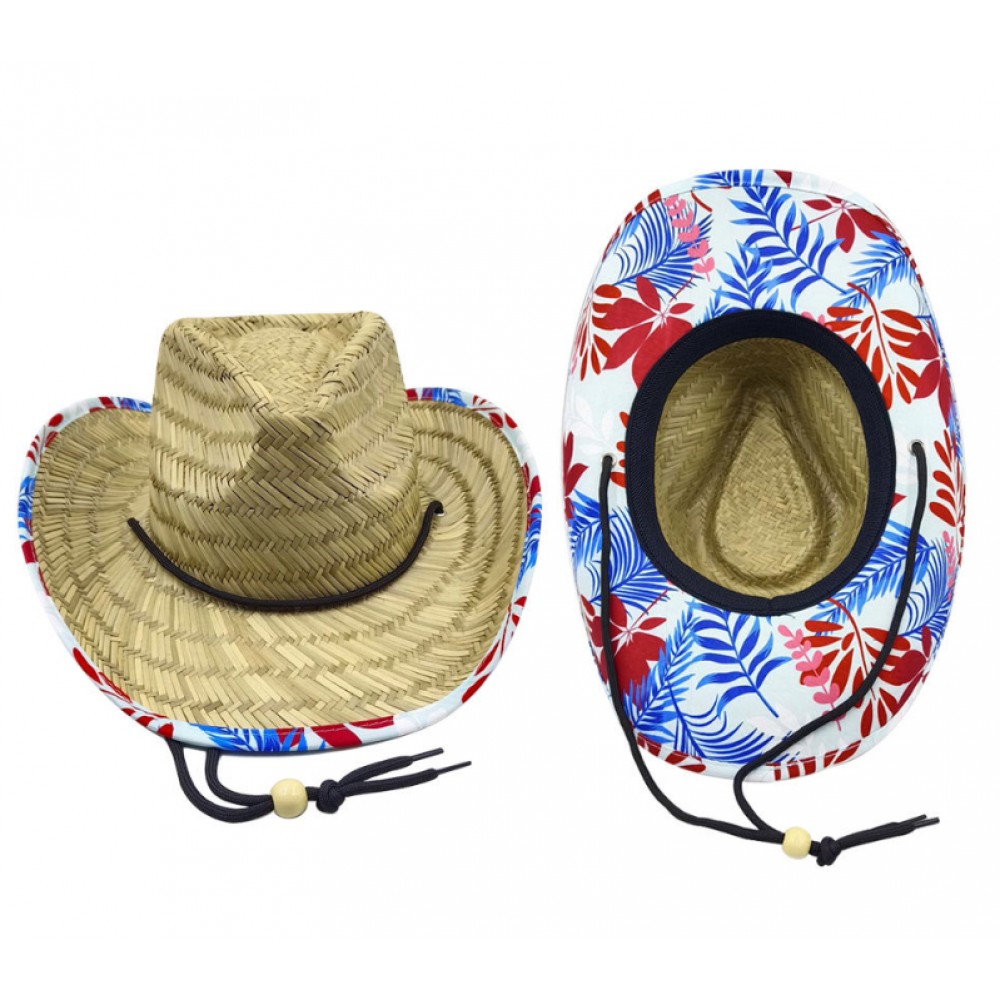 Personalized Cowboy/Cowgirl Western Straw Hat w/Full Under Brim Personalized Cowboy/Cowgirl Western Straw Hat w/Full Under Brim