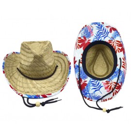 Personalized Cowboy/Cowgirl Western Straw Hat w/Full Under Brim