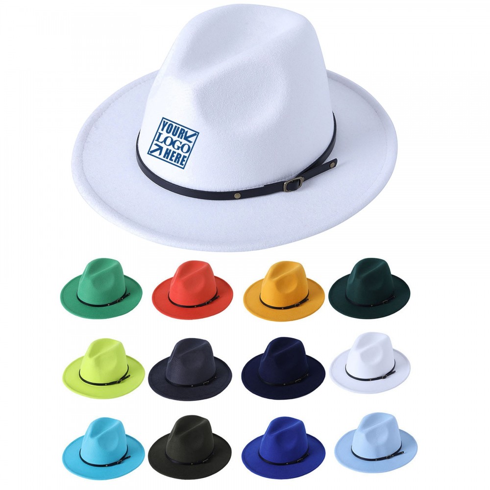 Custom Wide Brim Fedora Hats w/ Classic Belt Custom Wide Brim Fedora Hats w/ Classic Belt