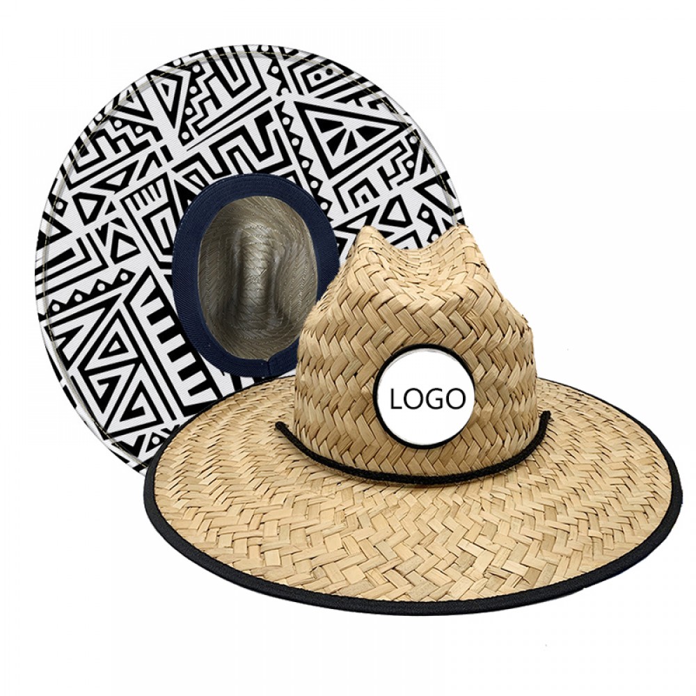 Personalized Beach Straw Hat with Custom Patch