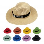 Personalized Unisex Travel Straw Panama Hat Summer Wide Brim Straw Hat