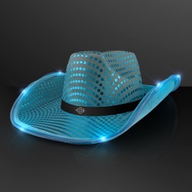 Branded Turquoise Cowboy Hat with Black Band - Domestic Print