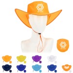 Logo Printed Foldable Polyester Cowboy Hat With Pouch