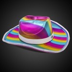 Logo Printed Rainbow Light Up Cowboy Hat With White Band
