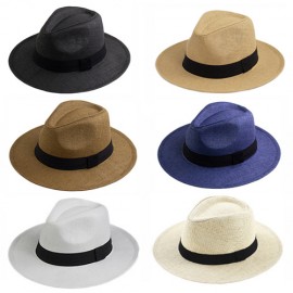 Custom Outdoor Wide Brim Straw Hat With Ribbon  Custom Outdoor Wide Brim Straw Hat With Ribbon