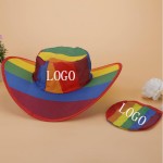 Custom Nylon Folding Rainbow Cowboy Hat