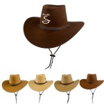 Logo Printed Suede Western Suede Cowboy Hat