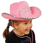 Logo Printed Pink Cowboy Hat w/ Tiara