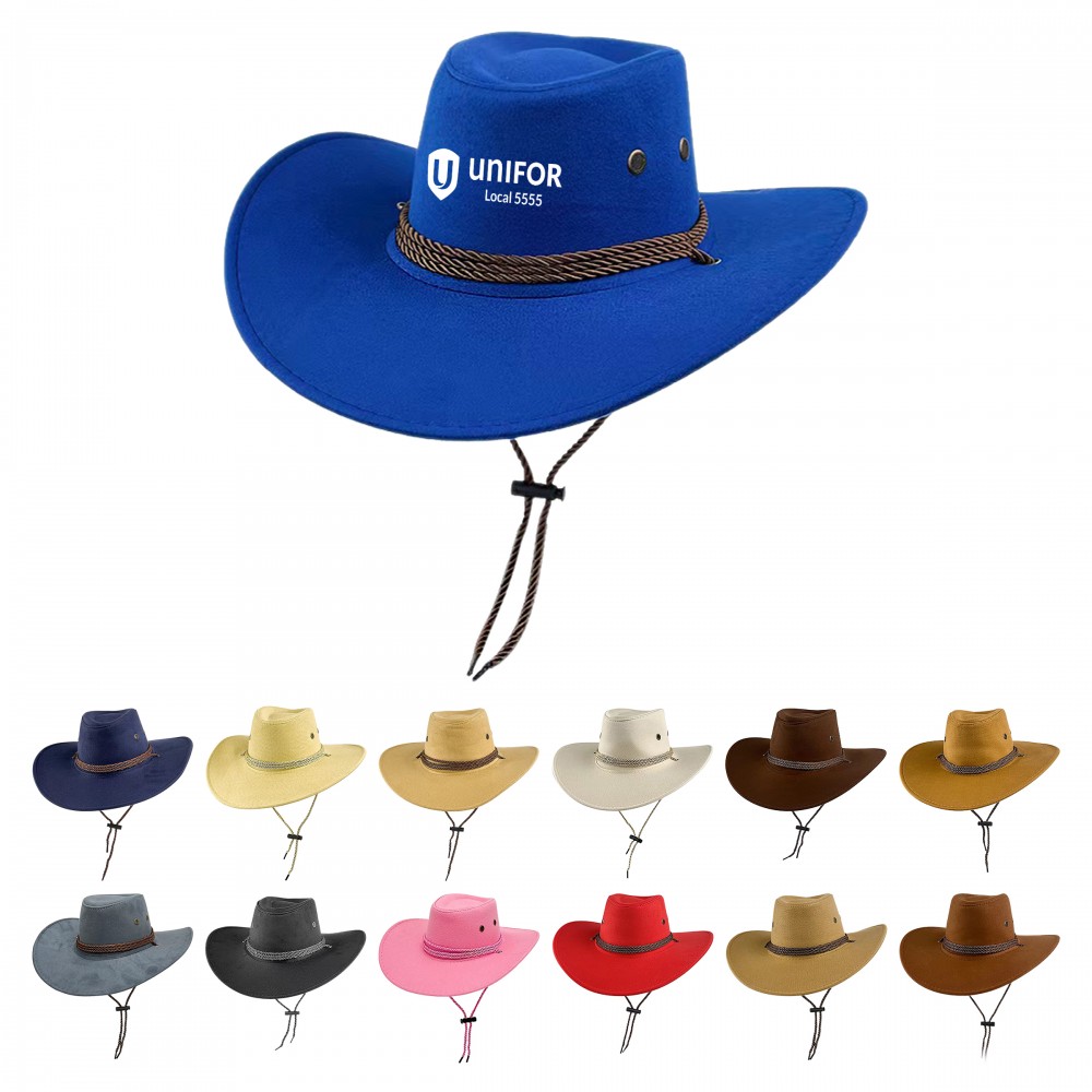 Customized Wide Brim Faux Suede Cowboy Hat Customized Wide Brim Faux Suede Cowboy Hat
