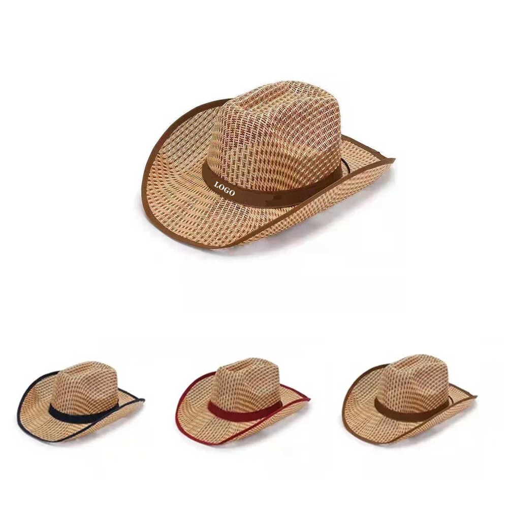 Promotional Unisex Woven Straw Round Up Summer Beach Wide Brim Hat Promotional Unisex Woven Straw Round Up Summer Beach Wide Brim Hat