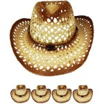 Cut Out Open Weave Cowboy Hat Logo Printed