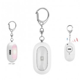 Logo Printed Oval Shaped Safety Alarm w/Flashlight