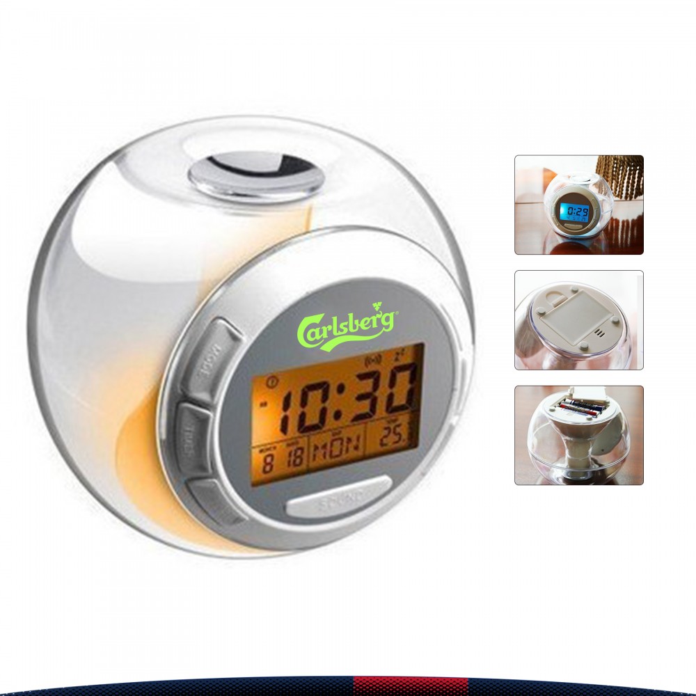 7-color Light Alarm Clock Custom Imprinted