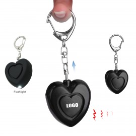 Branded Heart Safety Alarm Keychain With LED Light
