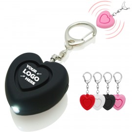 Branded Heart Safety Alarm Keychain With LED Light
