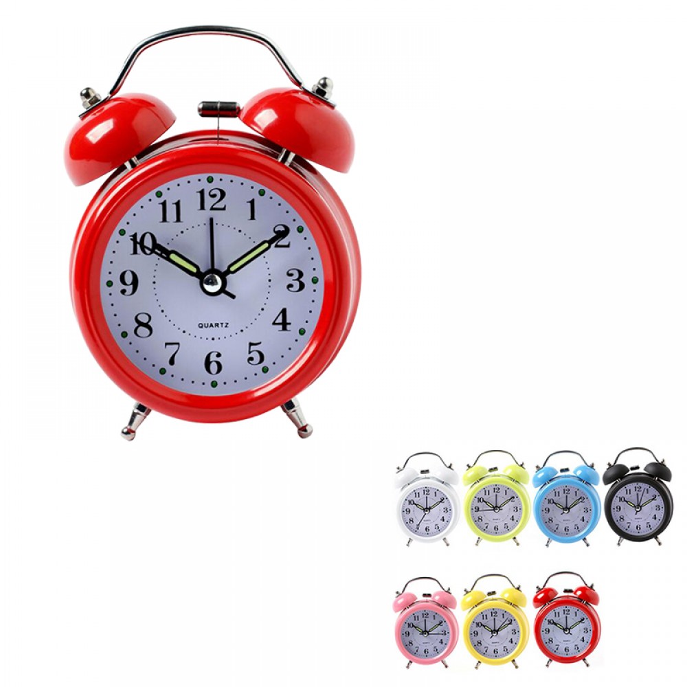 Classic Mute Alarm Clock w/ LED Light Logo Printed Classic Mute Alarm Clock w/ LED Light Logo Printed