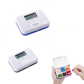 6 Compartments Medicine Pill Reminder Case With Alarm Branded