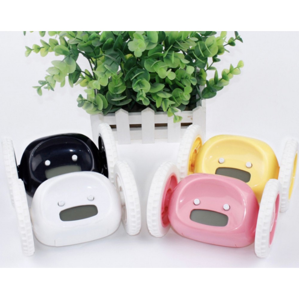 Custom Imprinted Alarm Clock on Wheels Custom Imprinted Alarm Clock on Wheels