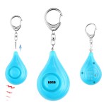 Water Drop Safety Alarm Keychain With LED Light Branded
