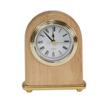 Logo Printed 4" x 5" Red Alder Arch Desk Clock