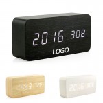 Logo Printed Wooden Digital Alarm Clock