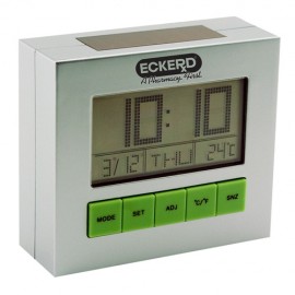 Solar-Powered Desk Clock Branded